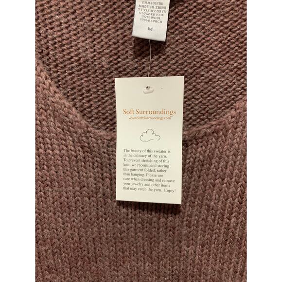 Soft Surroundings Women's Sweater Size M Brown Pullover Acrylic Wool Alpaca NWT - Picture 3 of 6